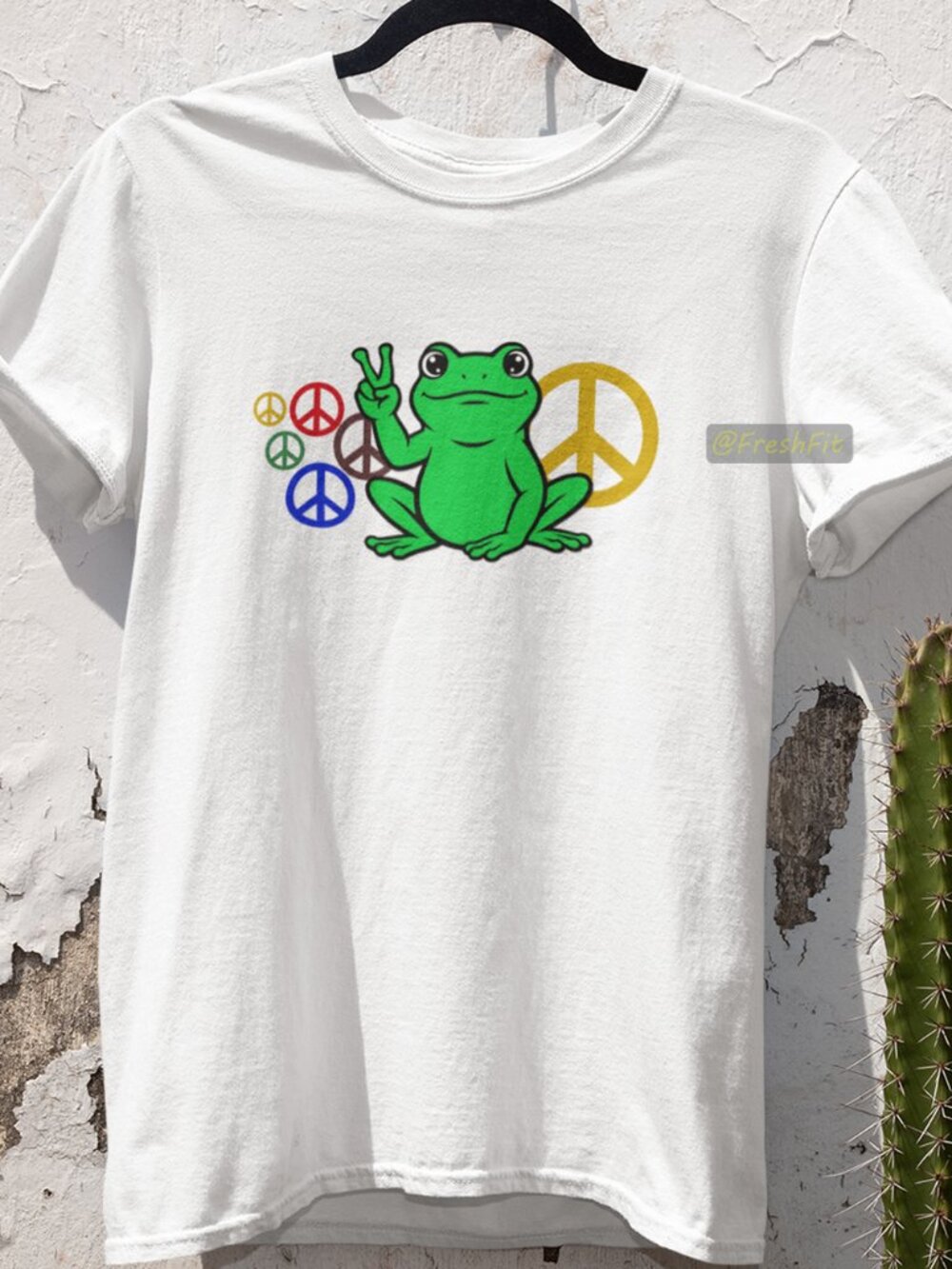 🆕Peace Frog White T-Shirt Graphic Tee